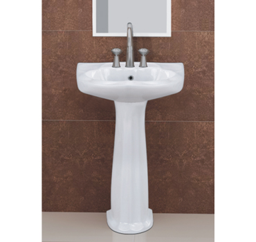 Pedestal Wash Basin :: Plain Set :: Orchid Set</br> (Size : 20 x 16)