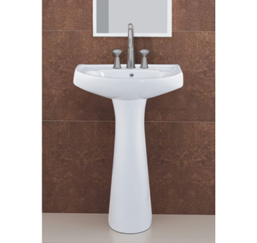 Pedestal Wash Basin :: Plain Set :: Plain Set </br>(Size : 20 x 16)