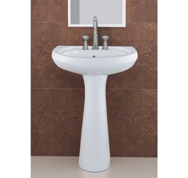 Pedestal Wash Basin :: Plain Set :: Repose Set </br>(Size : 22 x 16)