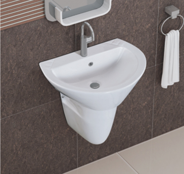 Pedestal Wash Basin :: Plain Set :: Simas Set Hlaf  </br>(Size : 20 x 16)