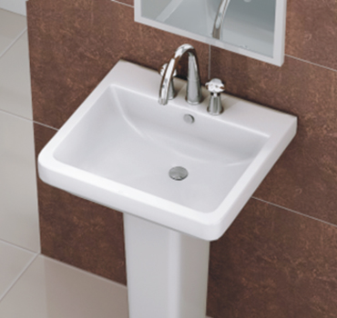 Pedestal Wash Basin :: Plain Set :: Sonic Set</br> (Size : 25 x 17)