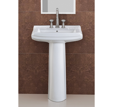 Pedestal Wash Basin :: Plain Set :: Sophia Set</br>(Size : 25 x 18)