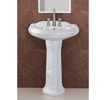 Pedestal Wash Basin :: Plain Set :: Sterling Set</br> (Size : 22 x 17)